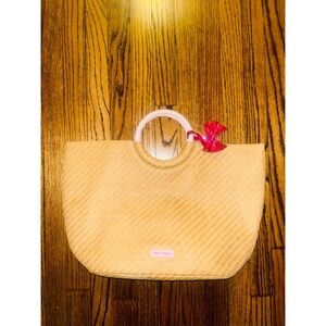 Juicy Couture Wicker Straw Purse Bag Handbag Medium Pink